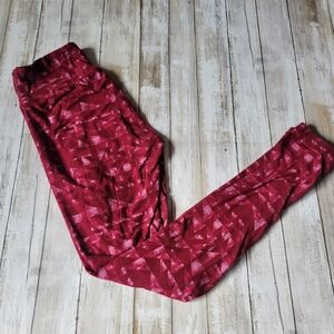 Lularoe women's red pattern leggings one size